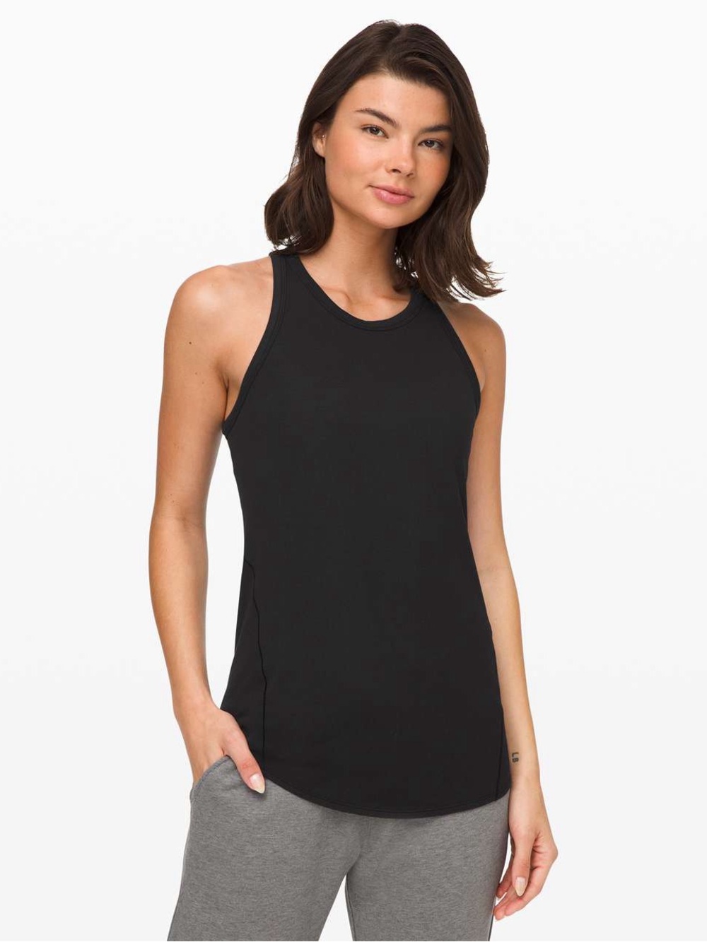 Lululemon Full Day Ahead Tank Black Ribbed Racerback Athletic Top Size 4